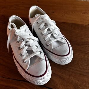 Converse All Star White Sneakers, low top, like new!